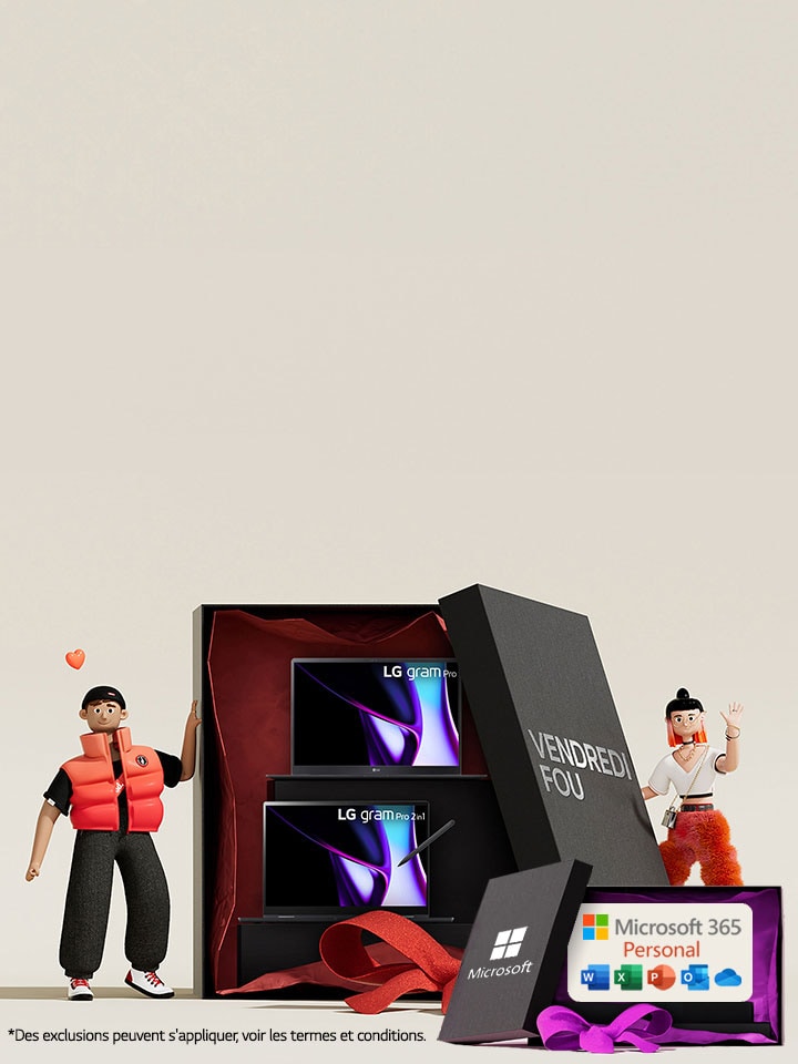 Économisez jusqu'à 600 $ sur LG gram + Microsoft 365 Perso