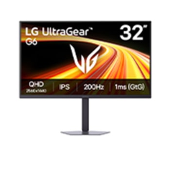 Vue avant de UltraGear™ G6, moniteur de jeu QHD 200Hz de 32 pouces 32G620B