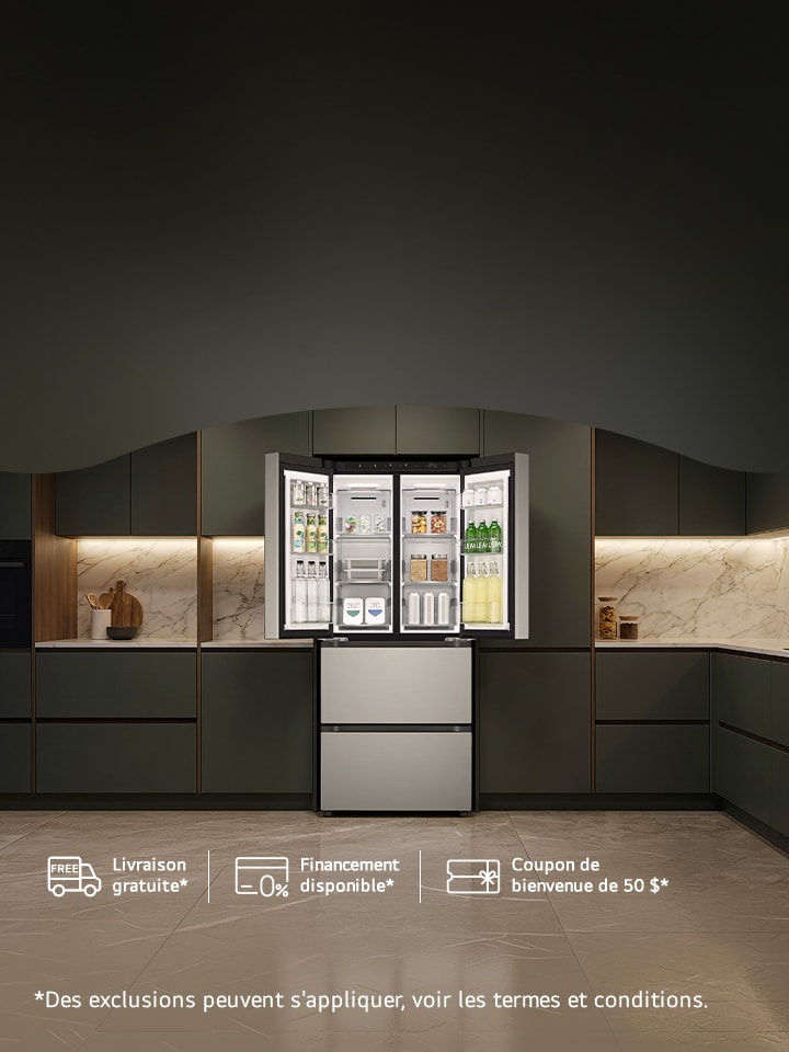 Exclusivité LG.ca: Économisez 30 % sur frigo kimchi. De plus profitez de la livraison et du service de reprise gratuits.