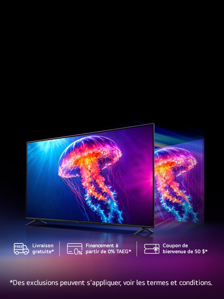 Téléviseurs QNED 2026 dès 599,99 $. MiniLED : Contraste exceptionnel, couleurs éclatantes et détails incroyables.