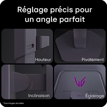 Moniteur pour jeu UltraGear G5 (25G590B) conçu pour l’eSport compétitif, avec réglage de l’inclinaison pour une visibilité optimale et le confort de jeu