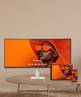 Une photo illustrant la fonction de mise en miroir d’un smart monitor.
