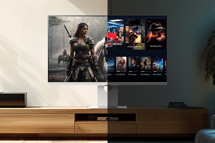 L’image de gauche montre l’apparence de jour avec la fonction de réglage de la luminosité, tandis que l’image de droite montre l’apparence de nuit avec la même fonction.