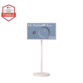 Vue avant de Écran mobile StanbyME 2 Max LX6 2026 de 32 pouces de LG 32LX6BWGA