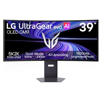Vue avant de UltraGear evo GX9 de 39 pouces, premier moniteur de jeu OLED 5K2K de 39" au monde 39GX950B-B