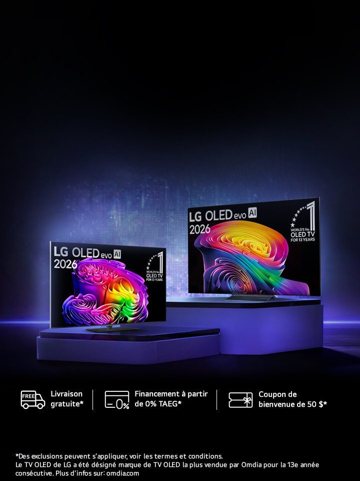Propulsés par le dernier processeur IA : découvrez les téléviseurs OLED LG 2026 à prix réduit, dès 999,99 $ !
