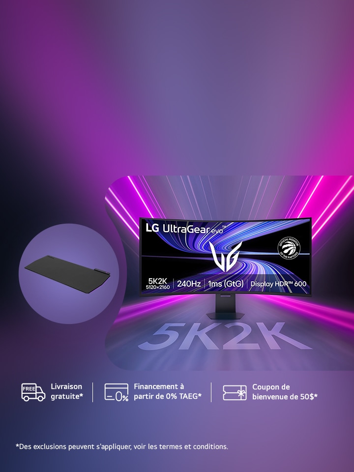 Le plus grand 52 po 5K2K 240 Hz gaming au monde. Recevez un tapis de jeu gratuit (valeur de 279,99 $).