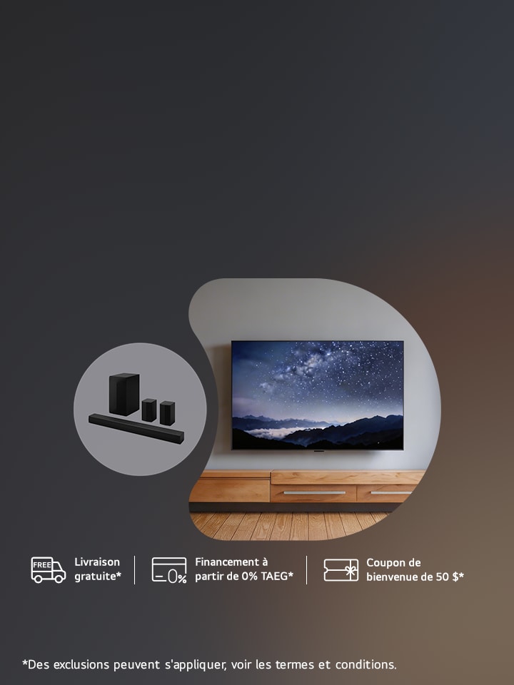 5 % de rabais supplémentaire sur certains téléviseurs OLED et recevez une barre de son S60TR gratuite