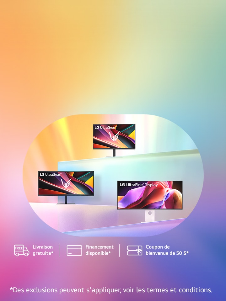 Les couleurs éclatantes des moniteurs LG durent toute la saison. Économisez jusqu’à 20 % sur certains moniteurs LG, seulement sur LG.ca.