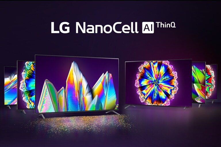 LG NanoCell models are arranged in space