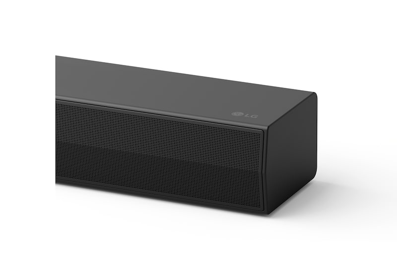 Frontansicht auf die Seitenecke der LG Soundbar DS60T