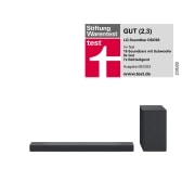 Vorderansicht von Soundbar und Woofer