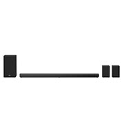 Vorderseite von 7.1.4 Doby Atmos® Soundbar mit 770 Watt | kabelloser Subwoofer | Rücklautsprecher | MERIDIAN Klangtechnologie DSN11RG
