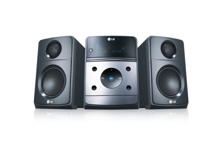 Vorderseite von Micro-Hifi-Anlage mit DVD Player XB64