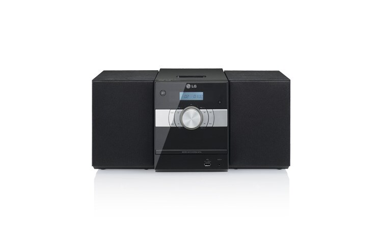 Vorderseite von Micro-Hi-Fi-Anlage mit CD-Player, USB Anschluss und kompatibel für iPod/iPhone XP16