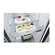 bottom freezer with food