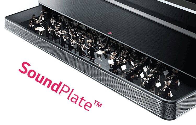 Vorderseite von SoundPlate™ 4.1 Soundsystem mit integrierten Dual-Subwoofern und schlankem Design (nur 35mm hoch) LAP340