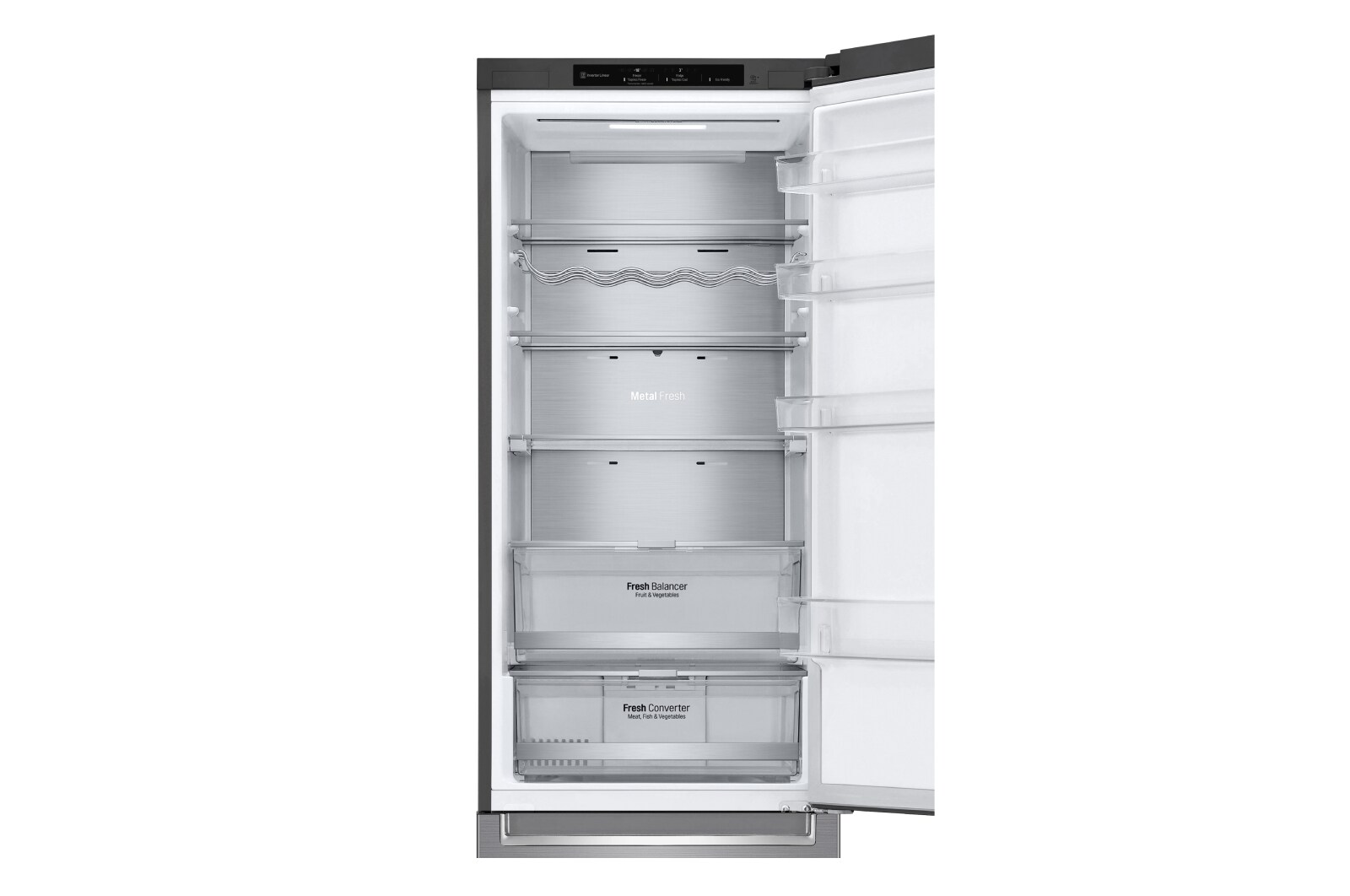 LG ​​Kühl-Gefrierkombination | ​384​ Liter Nutzinhalt | Energieeffizienzklasse​ C​ | ​Steel​ | ​203 cm​ hoch | ​ Smart Inverter Kompressor​ | ​GBB72PZECN1, GBB72PZECN1