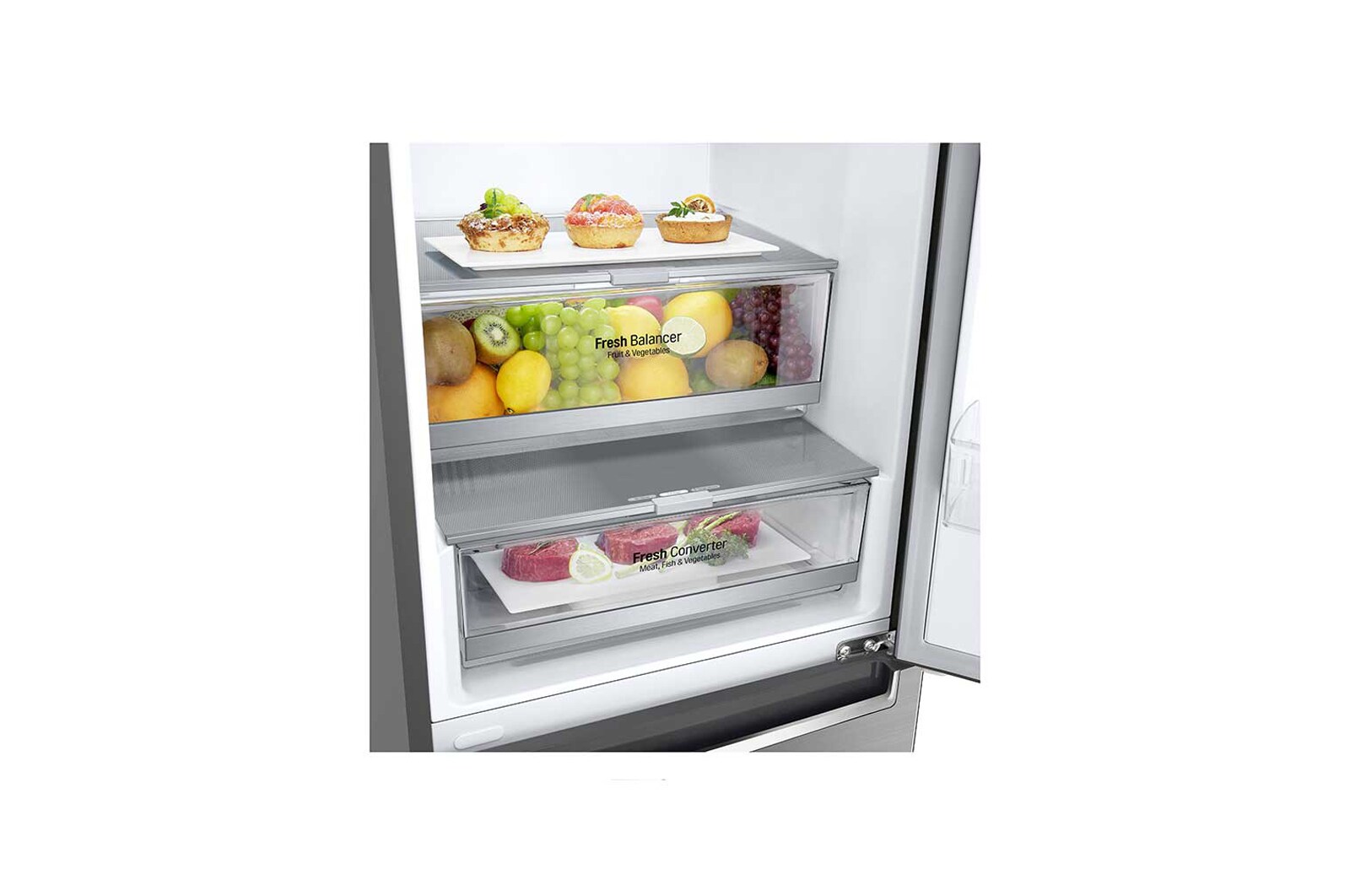 LG Kühl-Gefrierkombination mit mit DoorCooling+™ und Total No Frost | 384 L Kapazität, GBB72PZEXN