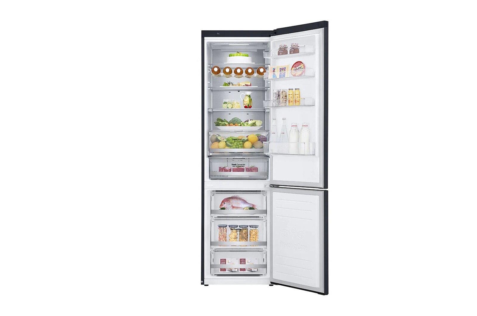LG Kühl-Gefrierkombination | 384 Liter Nutzinhalt | Energieeffizienzklasse C | Matte Black Stainless Steel | GBB92MCACP, GBB92MCACP