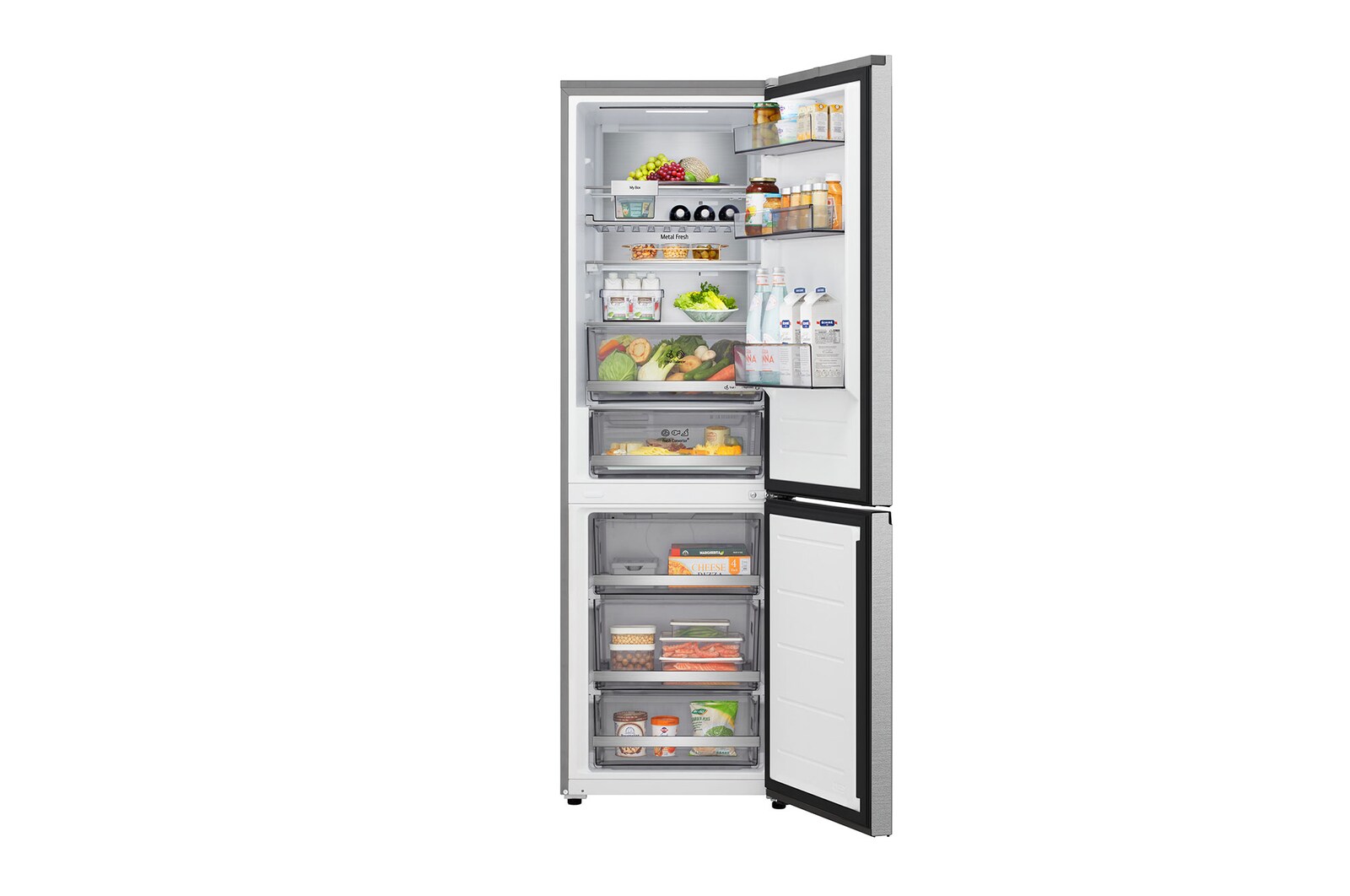 front view door open with food