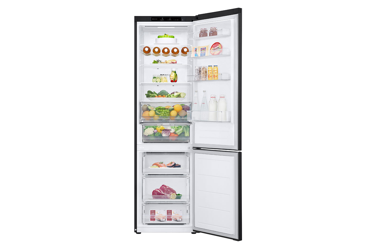 LG ​Kühl-Gefrierkombination | ​387​ Liter Nutzinhalt | EEK ​C | ​Essence Matte Black | ​203 cm​ hoch |​ Smart Inverter Compressor​ | ​GBV3200CEP, GBV3200CEP