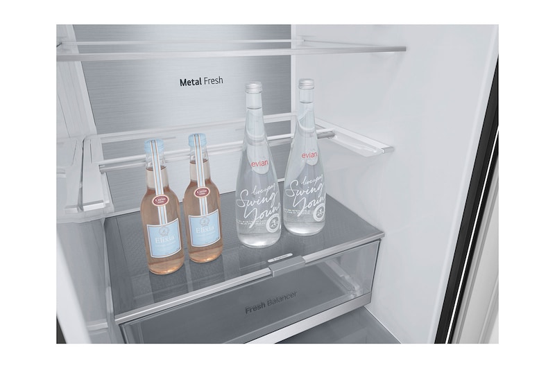 LG Kühl-Gefrierkombination | 387 Liter Kapazität | 111 kWh/a | 2030 mm Höhe | Eßence Black Steel | GBV7280AEV, GBV7280AEV