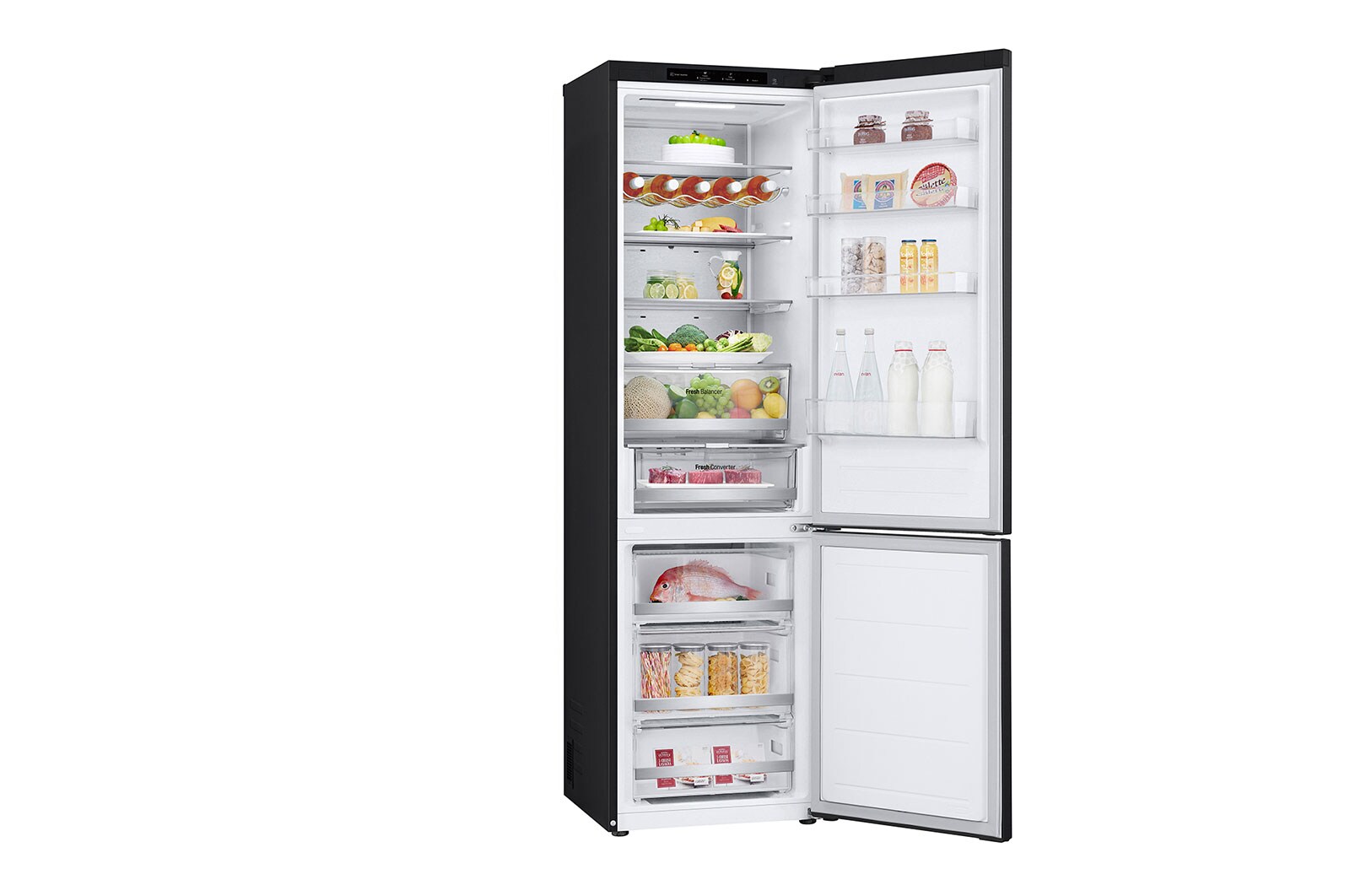 LG Kühl-Gefrierkombination | 387 Liter Kapazität | 111 kWh/a | 2030 mm Höhe | Eßence Black Steel | GBV7280AEV, GBV7280AEV