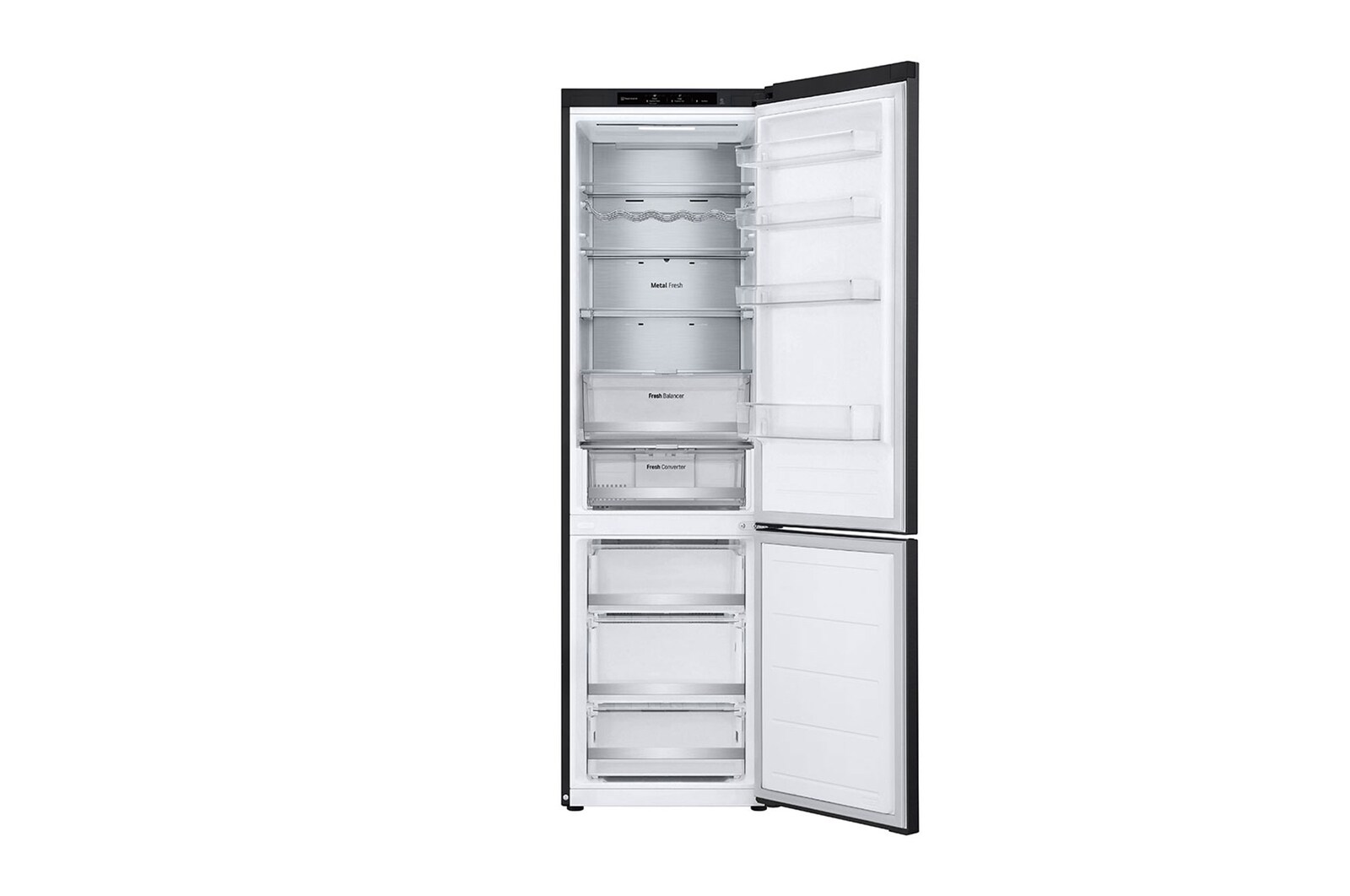 front view open one door without food