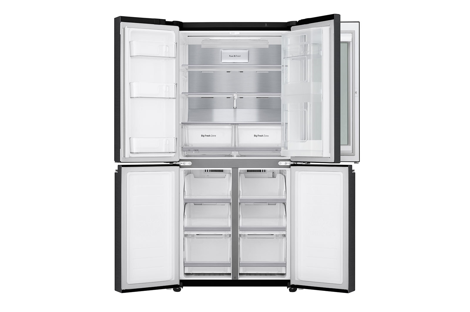 LG Multi-Door mit InstaView Door-in-Door ® | 530 Liter Kapazität | Energieeffizienzklasse E | Matte Black Steel | GMQ844MC5E, GMQ844MC5E