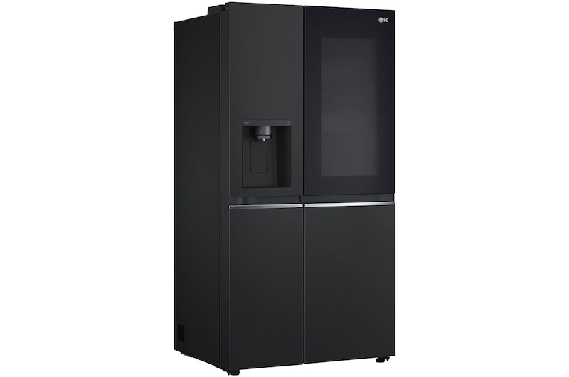LG Side-by-Side mit InstaView® | Eis-, Crushed Ice- und Wasserspender | 635 Liter Kapazität | EEK E | Interner Wassertank | Essence Matte Black | GSGV81EPLL, GSGV81EPLL