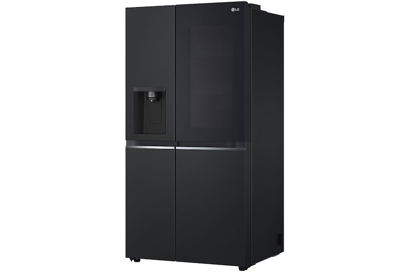 LG Side-by-Side mit InstaView® | Eis-, Crushed Ice- und Wasserspender | 635 Liter Kapazität | EEK E | Interner Wassertank | Essence Matte Black | GSGV81EPLL, GSGV81EPLL