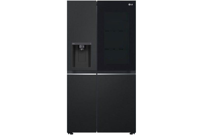 LG Side-by-Side mit InstaView® | Eis-, Crushed Ice- und Wasserspender | 635 Liter Kapazität | EEK E | Interner Wassertank | Essence Matte Black | GSGV81EPLL, GSGV81EPLL