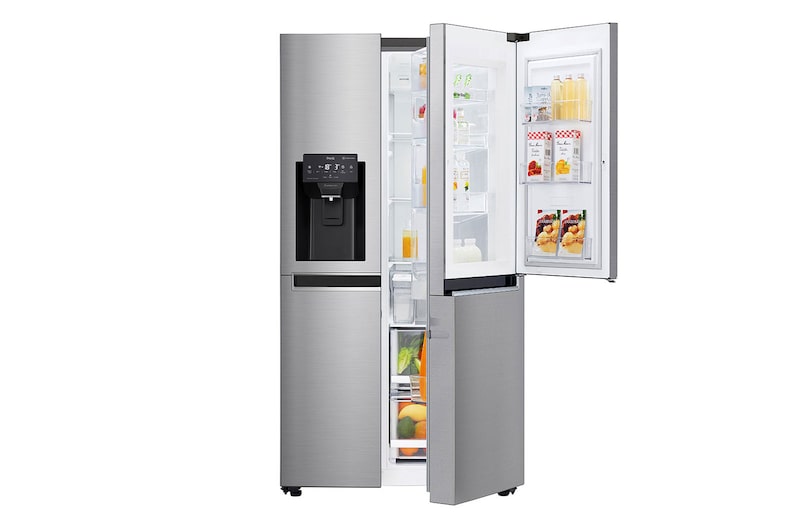 LG Side-by-Side mit Door-in-Door | Eis-, Crushed Ice- und Wasserspender | 625 Liter Kapazität | Energieeffizienzklasse* F, GSJ461DIDZ