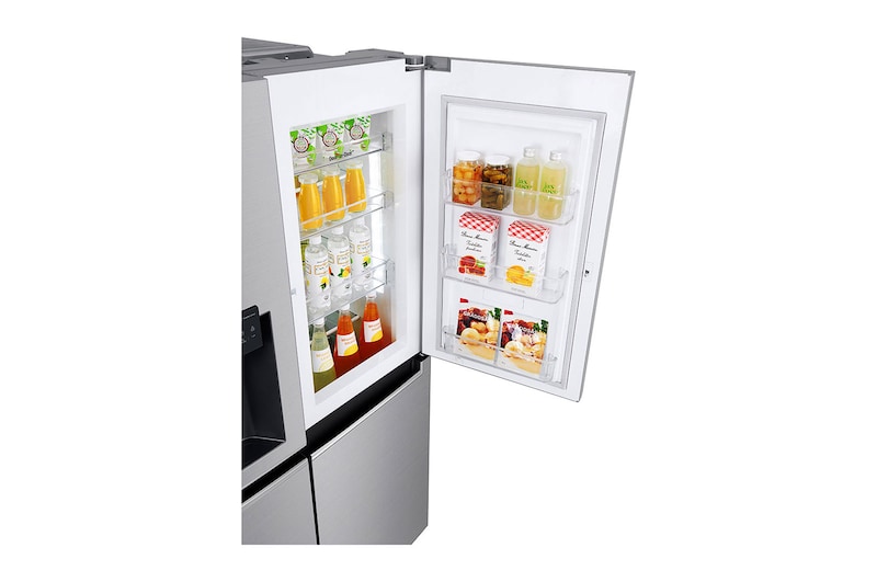 LG Side-by-Side mit Door-in-Door | Eis-, Crushed Ice- und Wasserspender | 625 Liter Kapazität | Energieeffizienzklasse* F, GSJ461DIDZ