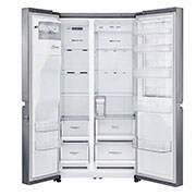 LG Side-by-Side mit Door-in-Door | Eis-, Crushed Ice- und Wasserspender | 625 Liter Kapazität | Energieeffizienzklasse* F, GSJ461DIDZ