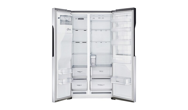 LG Side-by-Side mit Door-in-Door | Total No Frost | Eis-, Crushed Ice- und Wasserspender | 4L Wassertank | 606 Liter Kapazität, GSJ561PZUZ