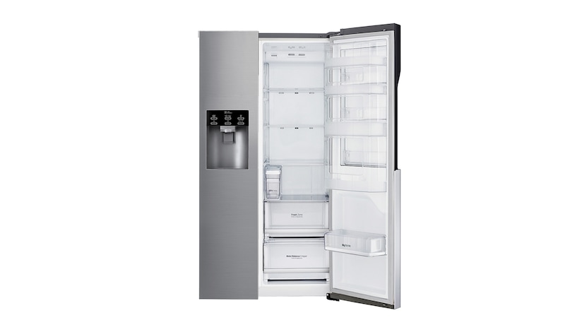 LG Side-by-Side mit Door-in-Door | Total No Frost | Eis-, Crushed Ice- und Wasserspender | 4L Wassertank | 606 Liter Kapazität, GSJ561PZUZ