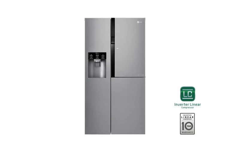 Vorderseite von Side-by-Side mit Door-in-Door | Total No Frost | Eis-, Crushed Ice- und Wasserspender | 4L Wassertank | 606 Liter Kapazität GSJ561PZUZ