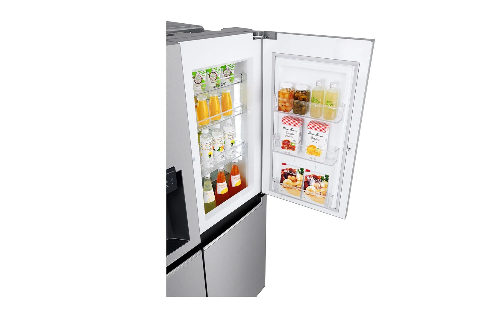 LG Side-by-Side mit Door-in-Door | Eis-, Crushed Ice- und Wasserspender | Total No Frost | DoorCooling+™ | ThinQ® | 625 L Kapazität, GSJ761PZEE