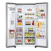 LG Side-by-Side mit Door-in-Door ™ |  Eis-, Crushed Ice- und Wasserspender  | 635 Liter Kapazität | Interner Wassertank 4L | Metal Sorbet | GSJV71MBLE, GSJV71MBLE
