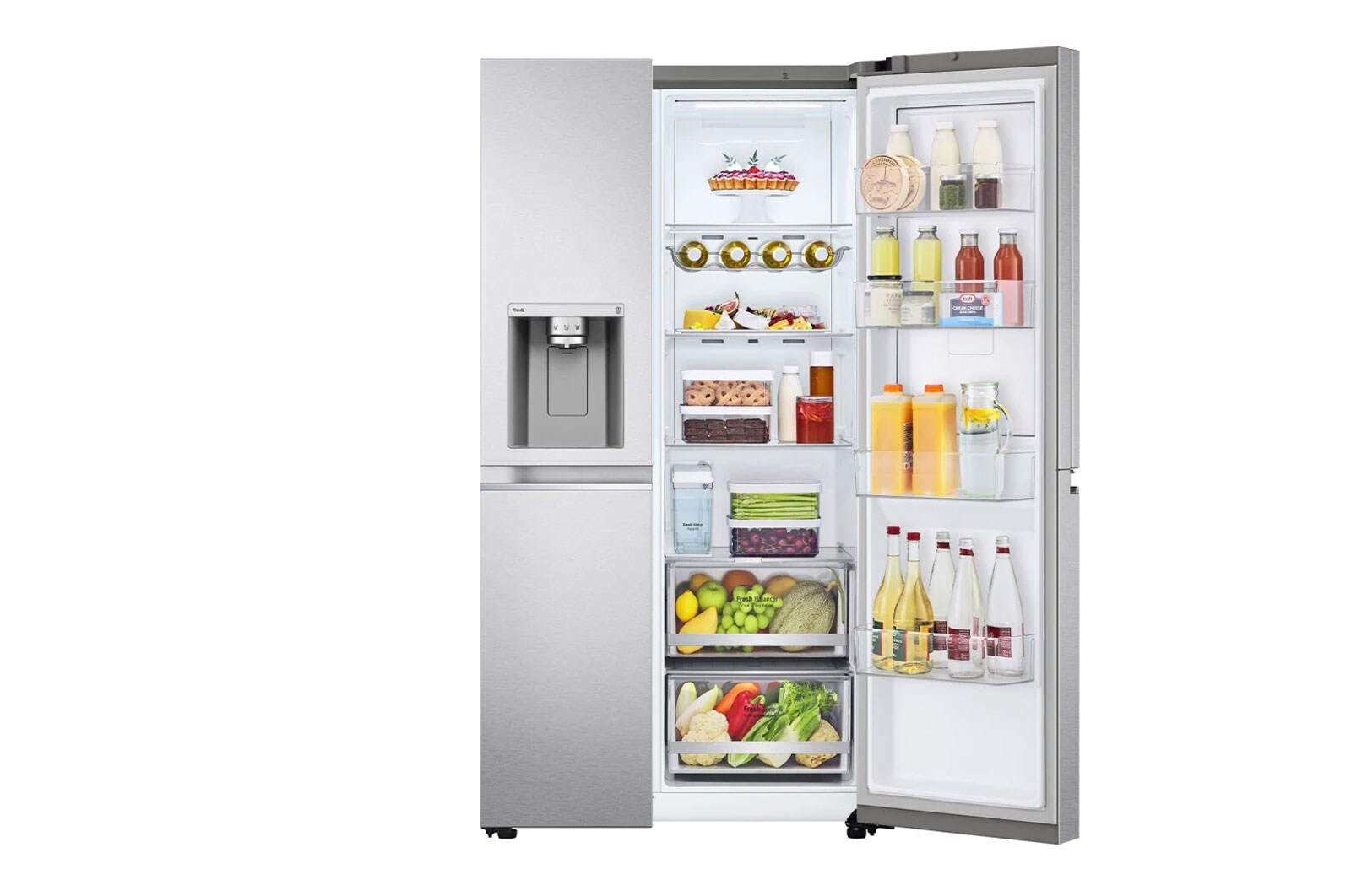 LG Side-by-Side mit Door-in-Door ™ |  Eis-, Crushed Ice- und Wasserspender  | 635 Liter Kapazität | Interner Wassertank 4L | Metal Sorbet | GSJV71MBLE, GSJV71MBLE