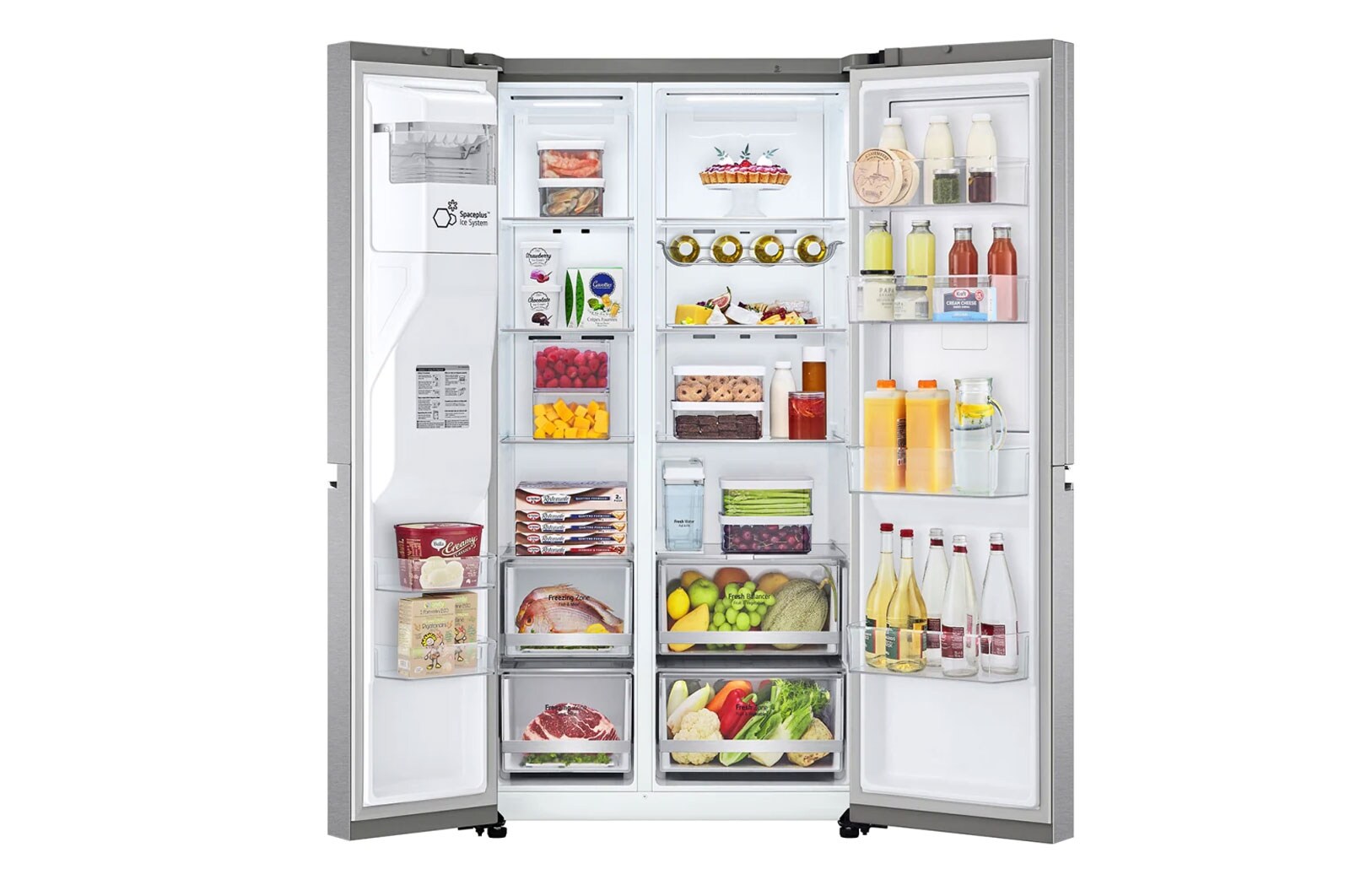 LG Side-by-Side mit Door-in-Door ™ |  Eis-, Crushed Ice- und Wasserspender  | 635 Liter Kapazität | Interner Wassertank 4L | Metal Sorbet | GSJV71MBLE, GSJV71MBLE