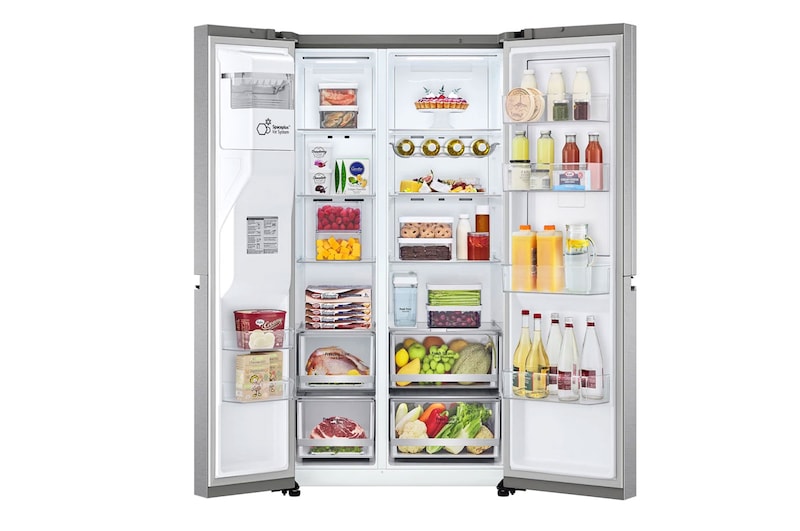 LG Side-by-Side mit Door-in-Door ™ |  Eis-, Crushed Ice- und Wasserspender  | 635 Liter Kapazität | Interner Wassertank 4L | Metal Sorbet | GSJV71MBLE, GSJV71MBLE