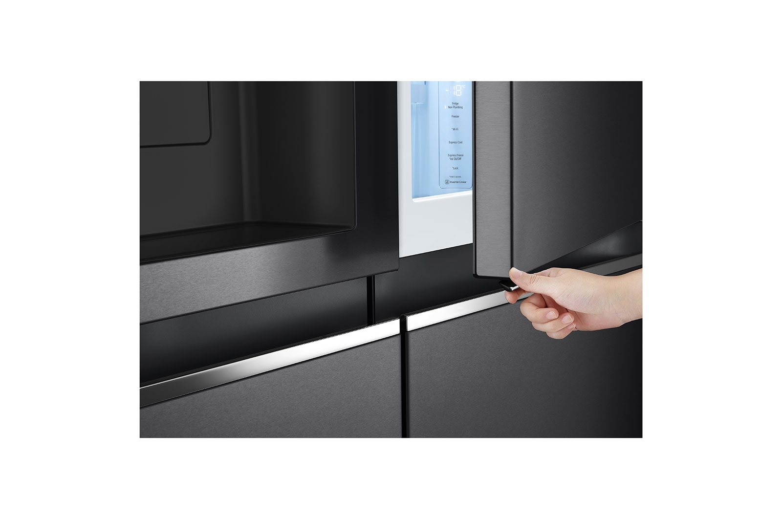 LG Side-by-Side mit Door-in-Door® | Eis-, Crushed Ice- und Wasserspender | 635 Liter Kapazität | Energieeffizienzklasse E | Interner Wassertank 4L | Matte Black | GSJV71MCLE, GSJV71MCLE