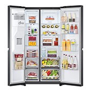 LG Side-by-Side mit Door-in-Door® | Eis-, Crushed Ice- und Wasserspender | 635 Liter Kapazität | Energieeffizienzklasse E | Interner Wassertank 4L | Matte Black | GSJV71MCLE, GSJV71MCLE