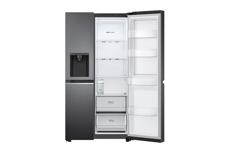 LG Side-by-Side mit Door-in-Door® | Eis-, Crushed Ice- und Wasserspender | 635 Liter Kapazität | Interner Wassertank 4L | Matte Black | GSJV71MCTE, GSJV71MCTE