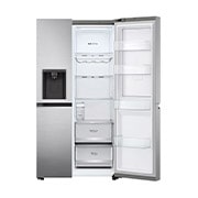 LG Side-by-Side mit Door-in-Door ™ |  Eis-, Crushed Ice- und Wasserspender  | 635 Liter Kapazität | Interner Wassertank 4L | Platinum Silver | GSJV71PZLE, GSJV71PZLE