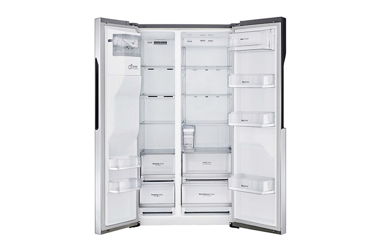 LG Side-by-Side | 606 L Kapazität | Eis-, Crushed Ice- und Wasserspender | Total No Frost, GSL561PZUZ