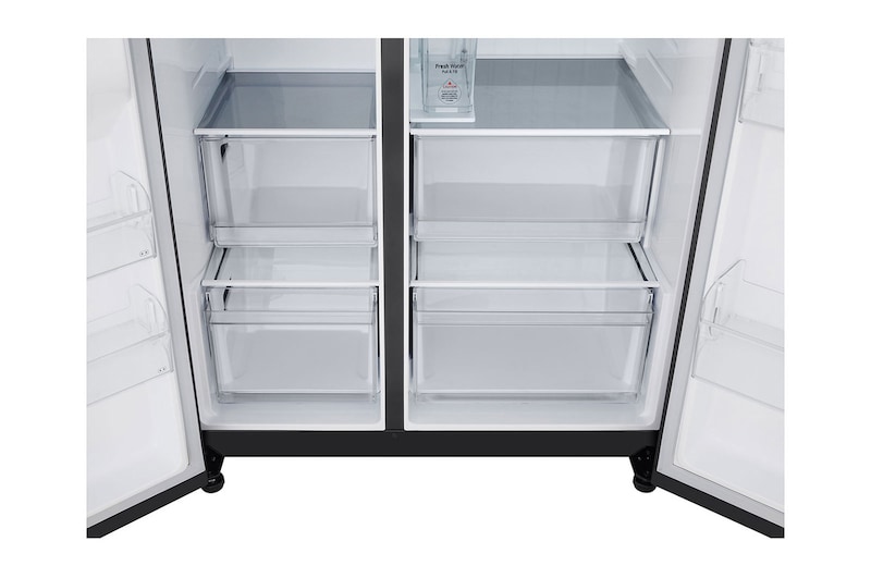 LG Side-by-Side mit Eis-, Crushed Ice- und Wasserspender | 641 Liter Kapazität | Energieeffizienzklasse E | Interner Wassertank 4L | Essence Matte Black | GSLC41EPPE, GSLC41EPPE